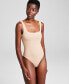 Women's Square-Neck Sleeveless Thong Bodysuit