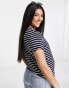 Flounce London Maternity fitted stretch t-shirt in stripe