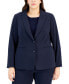 Plus Size Peak-Lapel Button-Front Blazer