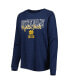 Женская пижама Concepts Sport womens Navy, Gray Notre Dame Fighting Irish Raglan Long Sleeve T-shirt and Shorts Sleep Set