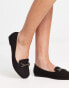 New Look Wide Fit suedette snaffle loafer in black