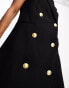 French Connection sleeveless button front blazer mini dress in black