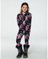 Baby Girls Baby One Piece Thermal Underwear Black Printed Roses