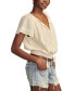 Women's Embroidered Flutter-Sleeve Top