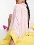 Candypants ombre oversized beach shirt in pink and yellow