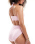 In The Style exclusive cami contrast corsage detail bikini top co-ord in baby pink