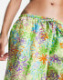 COLLUSION – Bunte Strandhose mit Kritzel-Blumenmuster