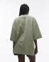 Topshop oversized drop shoulder tee in khaki