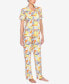 Женская пижама White Mark Womens 2 Piece Tropical Print Pajama Set