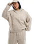 Kaiia Plus logo oversized hoodie co-ord in stone