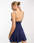 First Distraction the label keyhole mini skater dress in navy