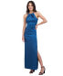 Women's Gathered Side-Slit Evening Gown