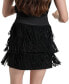 Women's Studded Fringe Mini Skirt