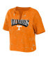 Women's Tennessee Orange Tennessee Volunteers Bleach Wash Splatter Cropped Notch Neck T-shirt