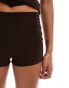 COLLUSION sporty micro short co ord in chocolate and red