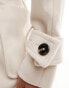 Forever New formal wrap coat with tie belt in cream