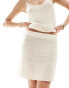 Vila knitted mini skirt co-ord in cream