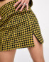 Extro & Vert super mini skirt in yellow and black tweed co-ord