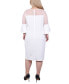 Plus Size Illusion Neck Scuba Dress