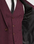 ASOS DESIGN skinny suit jacket in burgundy gingham