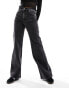 & Other Stories high waist wide leg jeans in salt and pepper black