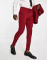 ASOS DESIGN super skinny suit trousers in burgundy