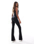 Murci exclusive corset gem detail plunge jumpsuit in black