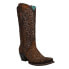 Corral Boots Chocolate Lamb Tooled Inlay Snip Toe Cowboy Womens Brown Casual Bo