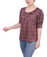 Petite Printed Balloon Sleeve Top