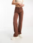 DTT Tall Kristen mid ride straight leg jeans in chocolate