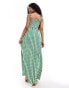 ONLY Petite gingahm maxi dress in green