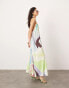 ASOS EDITION statement square neck neck maxi dress in geometric swirl print