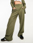 JDY wide leg tailored trousers co-ord in khaki