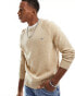 GANT shield logo raglan bicolored lambswool mix knit jumper in sand marl