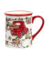 Red Truck Snowman 4 Piece Mug Set