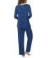 Women's 2-Pc. Printed 3/4-Sleeve Pajamas Set