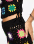 ASOS DESIGN crochet patchwork co-ord top in multi