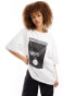 ASOS DESIGN boyfriend t-shirt with established chain graphic in white