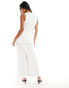 4th & Reckless Petite exclusive linen look maxi seam detail skirt co-ord in white