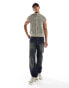 Weekday Marwin zip through knitted vest in washed brown