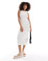 New Look ribbed tank midi dress in stripe