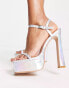 Simmi London Genesis platform heeled sandals in silver