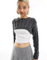 Stradivarius STR cropped cable knit jumper in washed grey