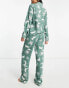 ASOS DESIGN Tall modal astrology shirt & trouser pyjama set in sage