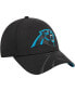 Men's Black Carolina Panthers Top Visor 9FORTY Adjustable Hat