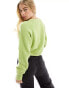 ASOS DESIGN plated jumper with balloon sleeve in green