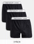 Polo Ralph Lauren 3 pack woven boxers in black with logo waistband