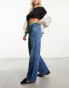 Weekday Ample low waist loose fit straight leg jeans in wave blue