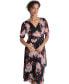 Women's Printed Surplice-Neck Tie-Waist Dress