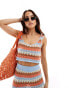 Ripcurl santorini sun crochet beach crop top co-ord in multi